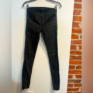 Skinny 24 Juicy Couture Jeans Black Pants, leather stripe on sides, snake skin